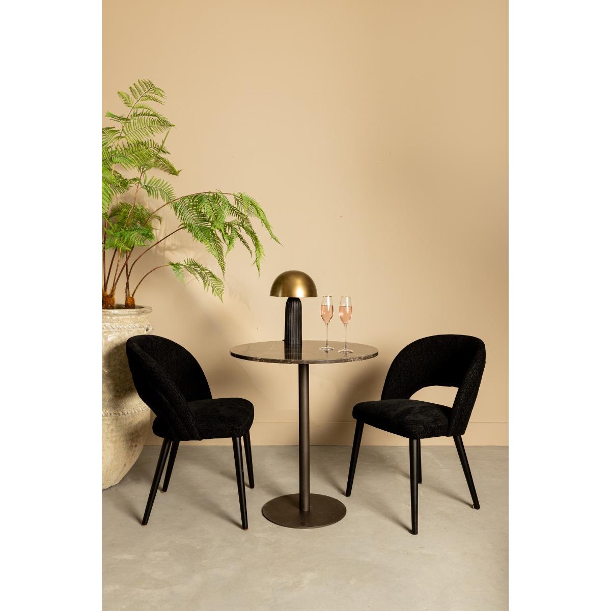 PTMD Plaza Bistrotable Round Brown Marble Taupe Base