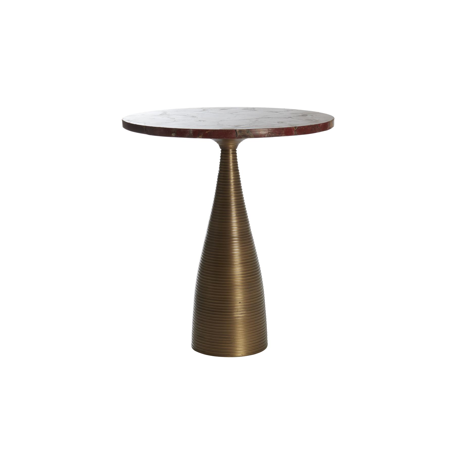 Light&living Bijzettafel Ø52x59 cm BAHIA rood agaat+antiek brons