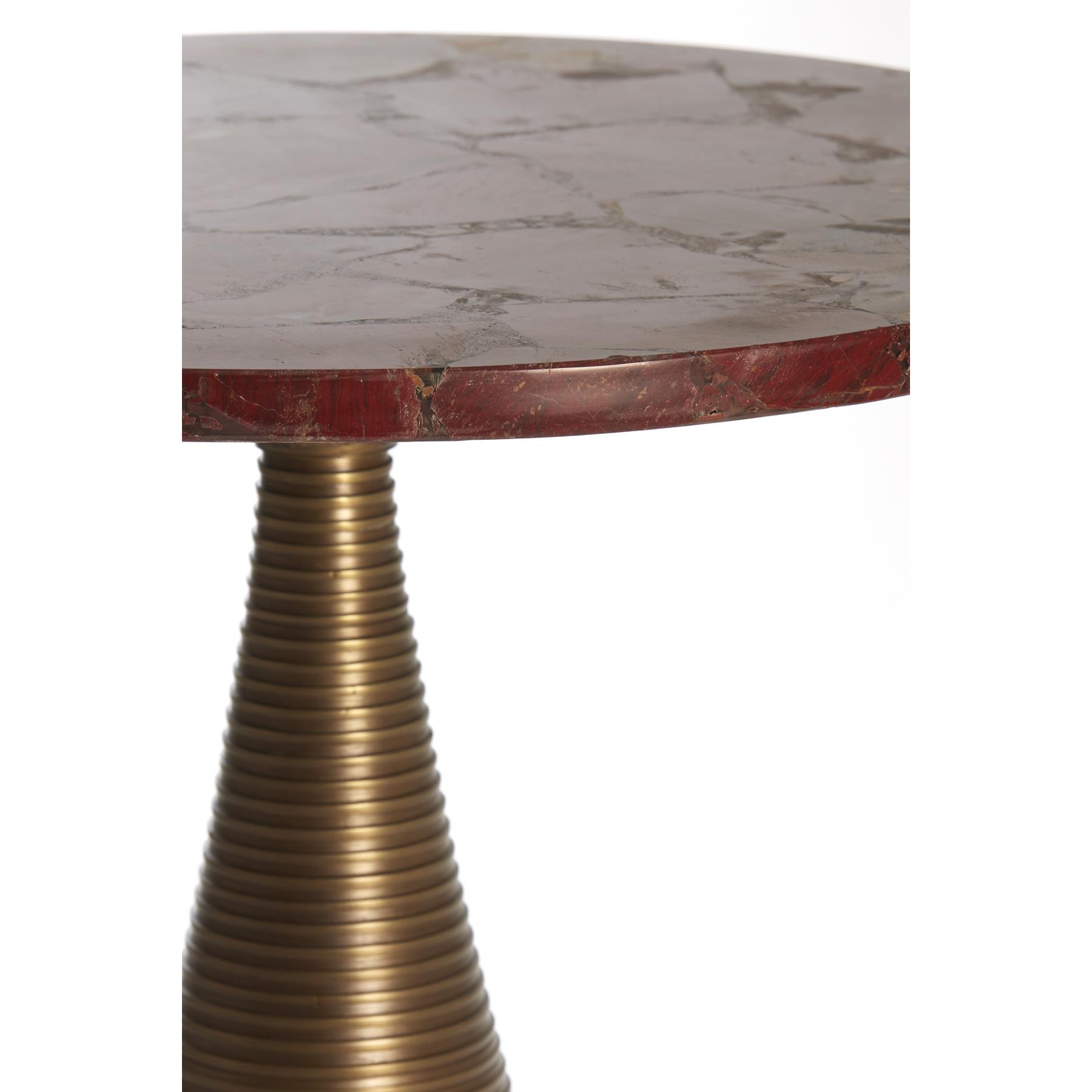 Light&living Bijzettafel Ø52x59 cm BAHIA rood agaat+antiek brons