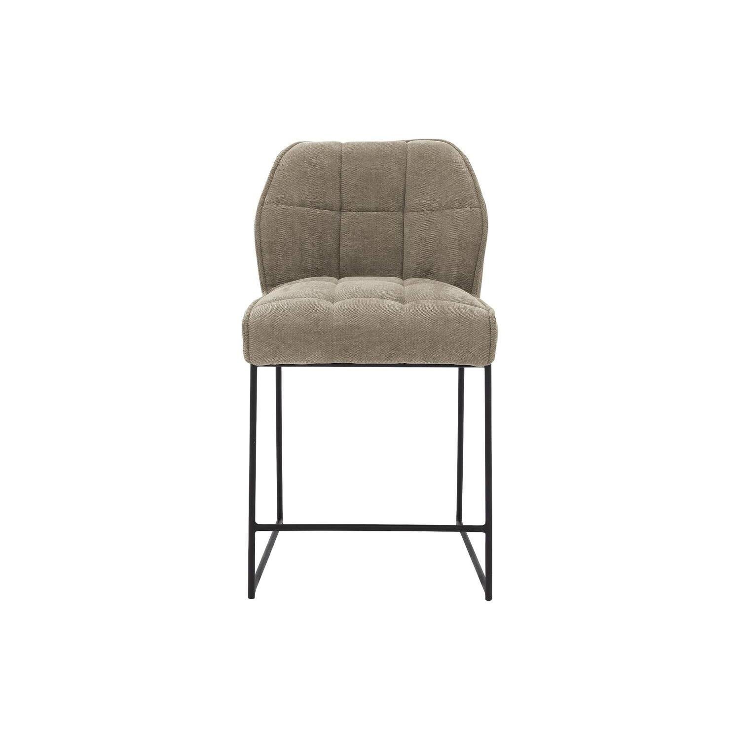 Goossens Barstoel Ronnie, Barstoel, zithoogte 72 cm - bruin Textiel