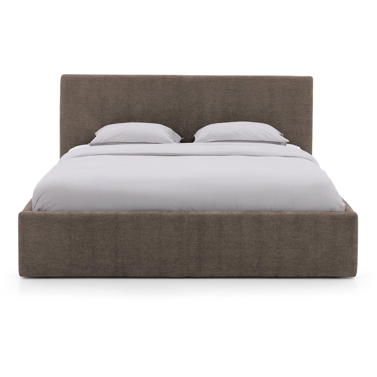 Goossens Bedframe Mysen Storage - 180 x 200 - Stof fijn geweven bruin