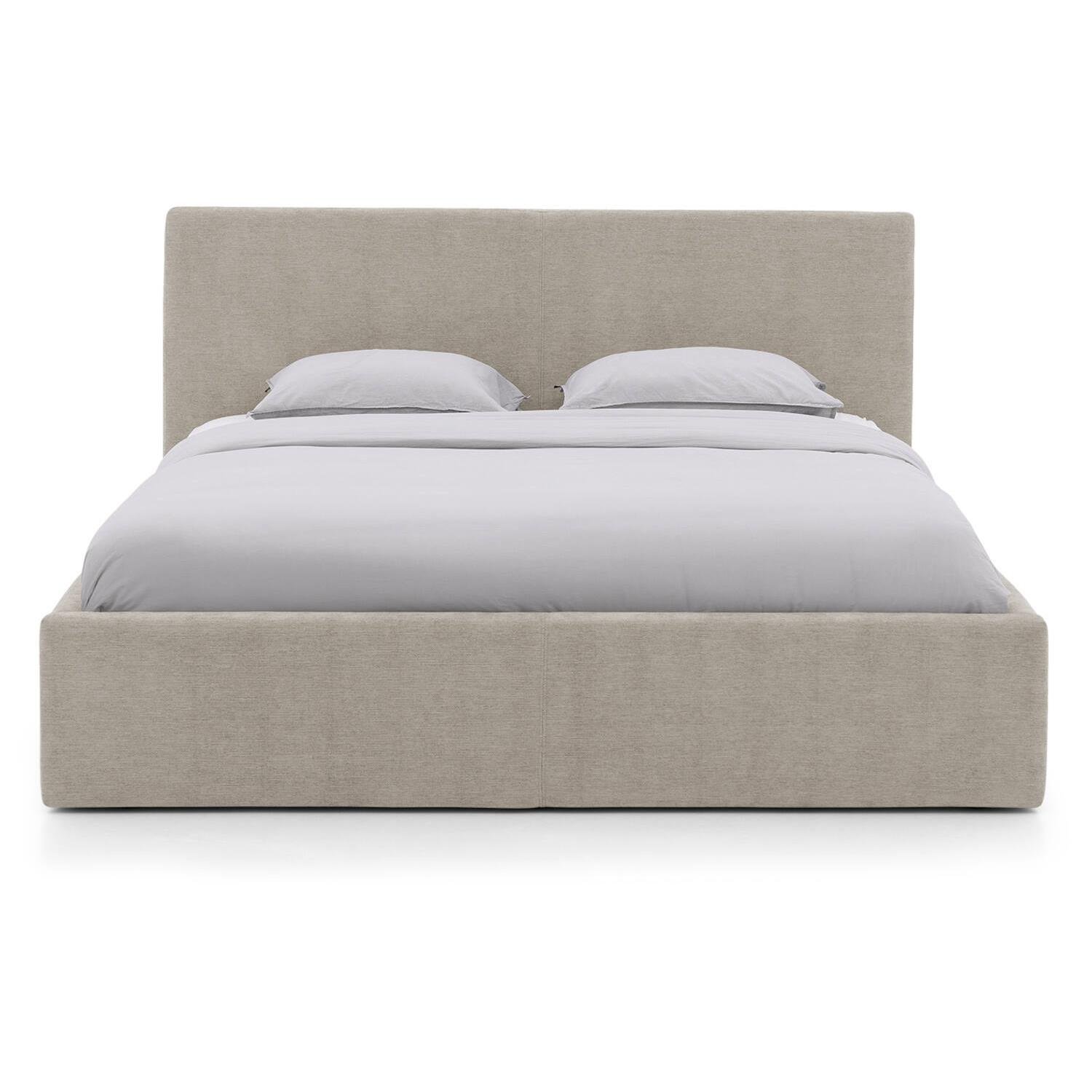 Goossens Bedframe Mysen Storage - 140 x 200 - Stof fijn geweven taupe
