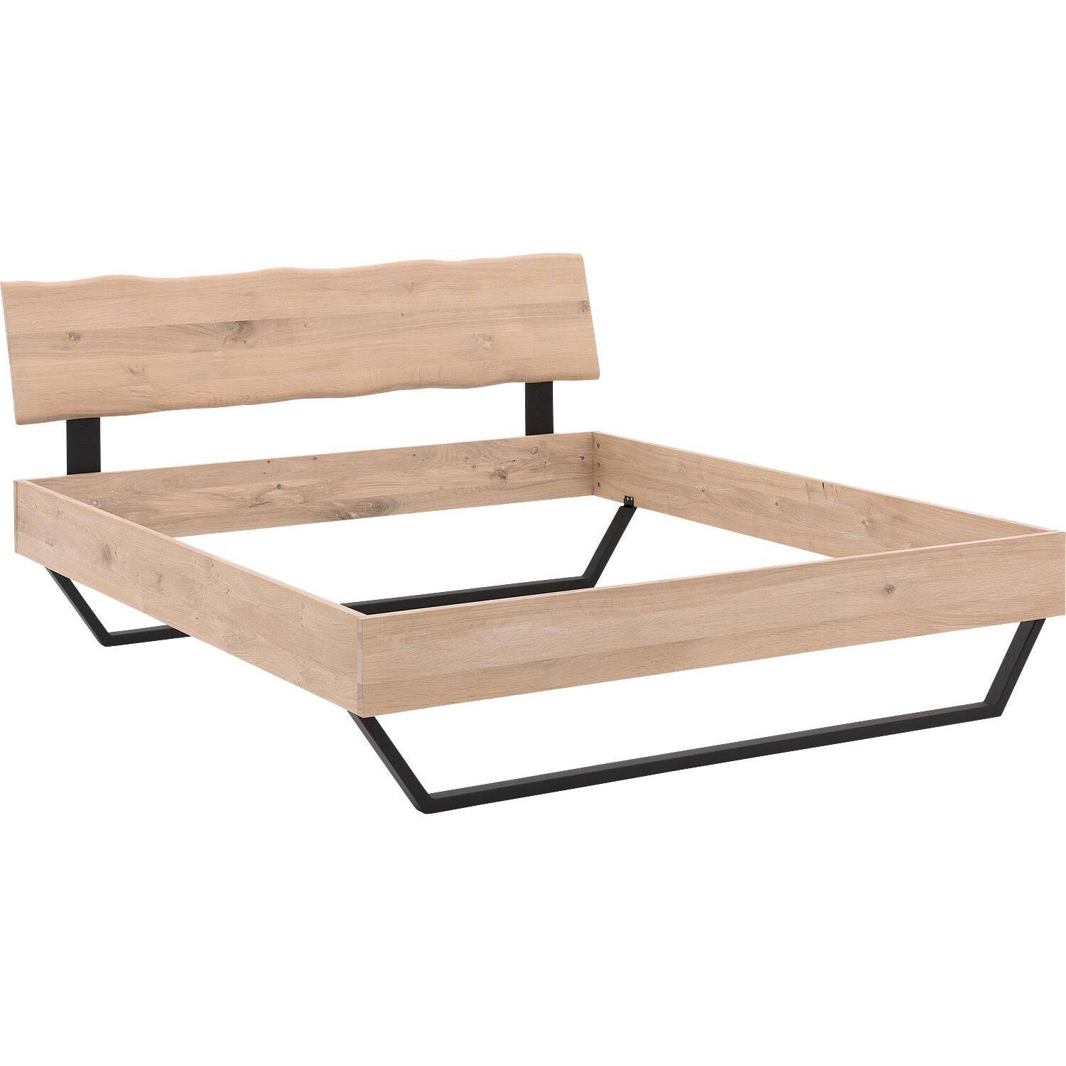 Goossens Bedframe Slade, Bedframe 140 x 210 cm hoofdbord organisch