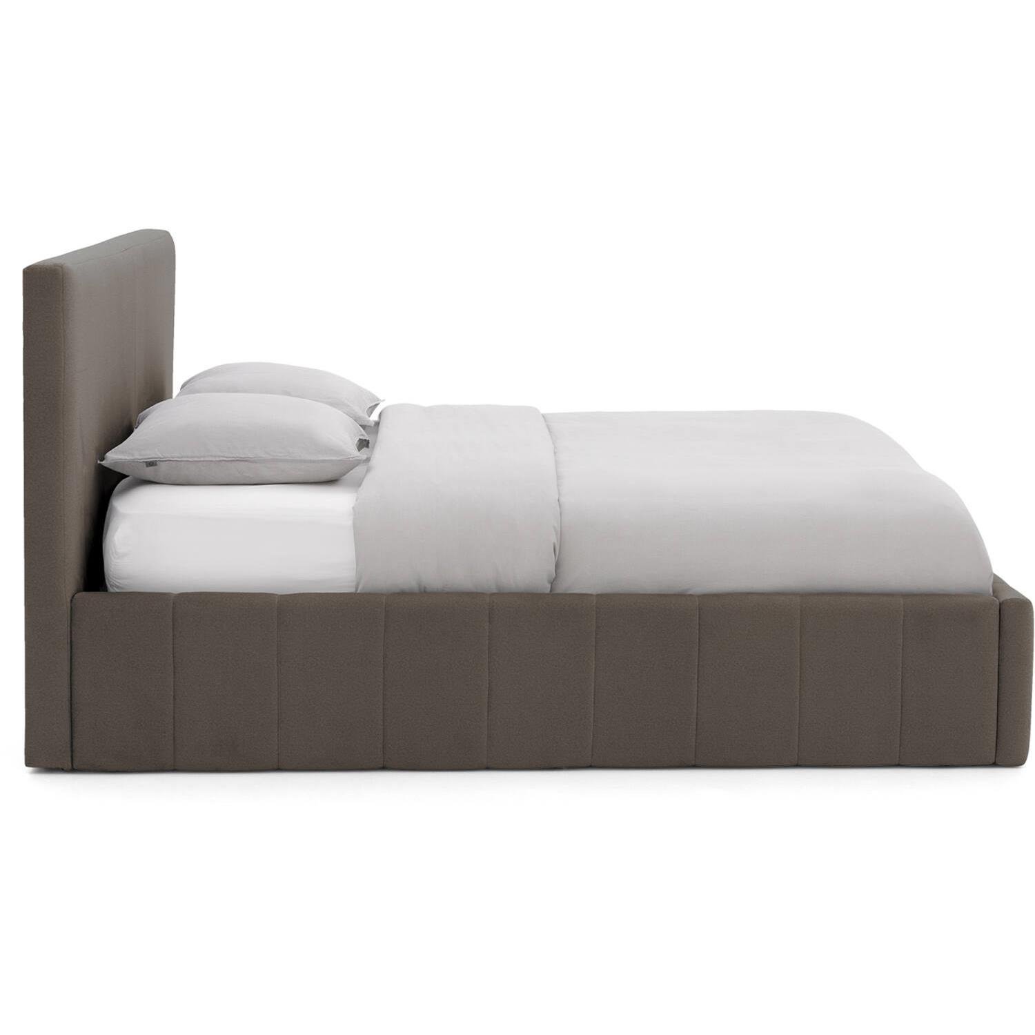 Goossens Bedframe Carte - 140 x 200 - Velours middenbruin 5 - Fluweel