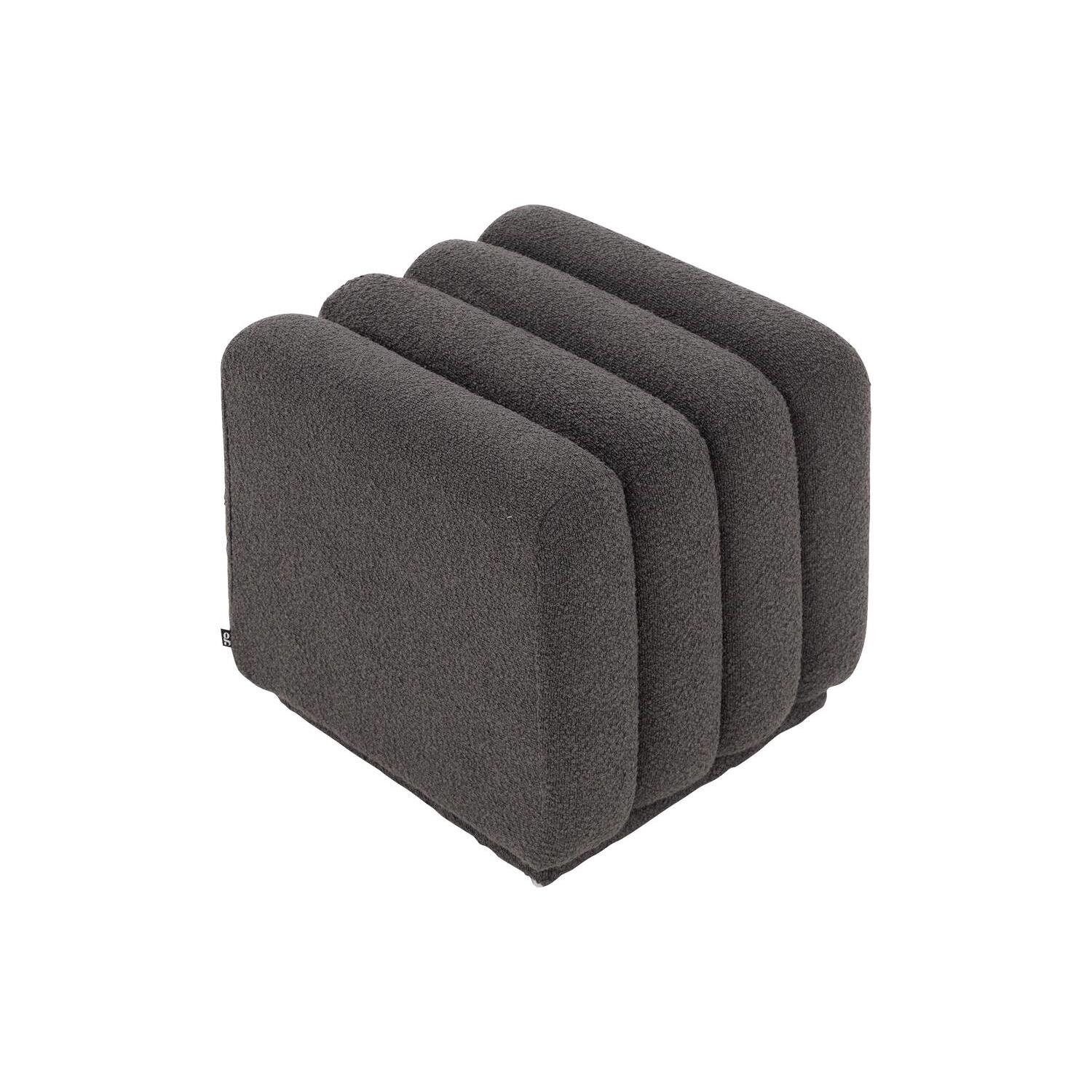 Goossens hocker Leia in boucle antraciet