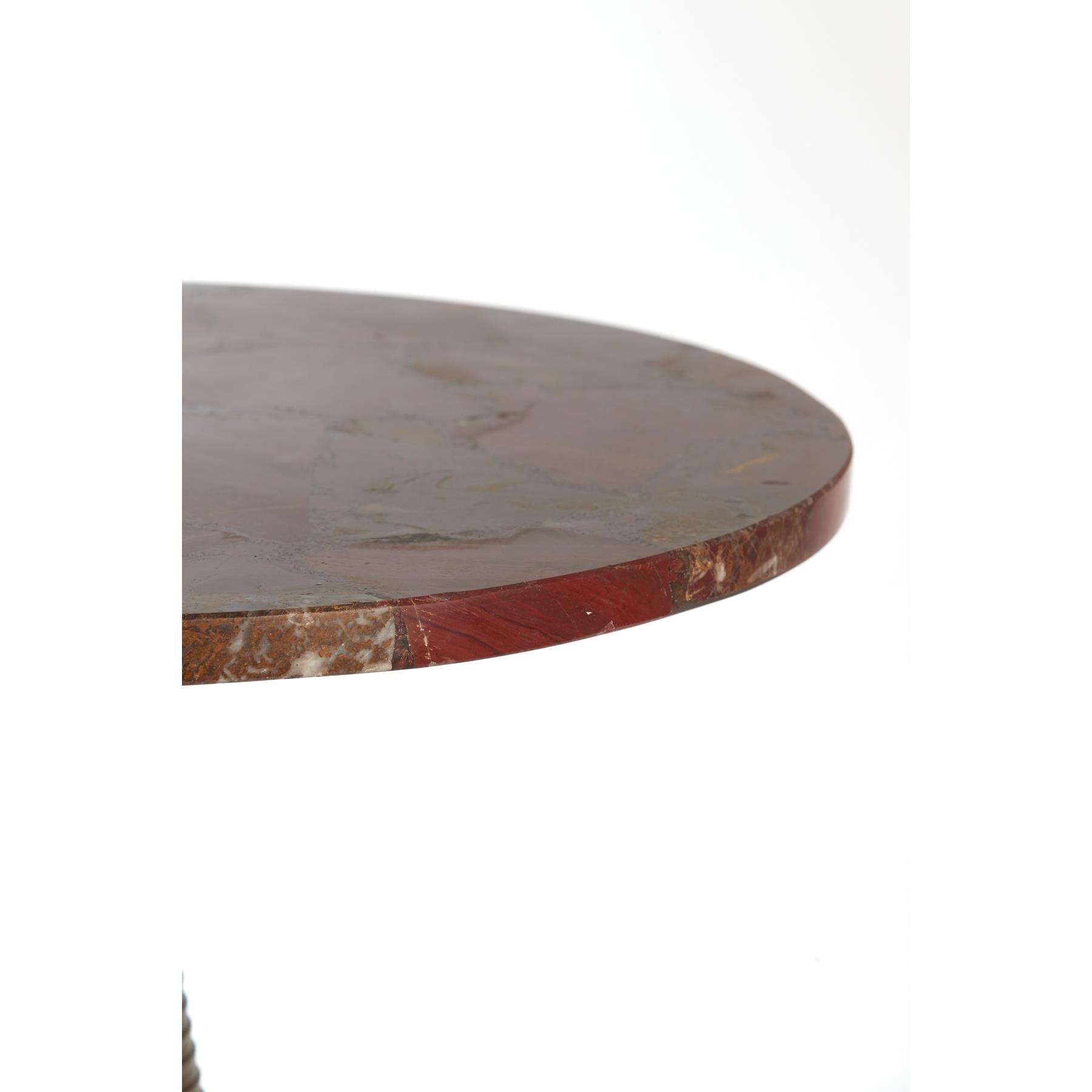 Light&living Bijzettafel Ø45x48 cm BAHIA rood agaat+antiek brons