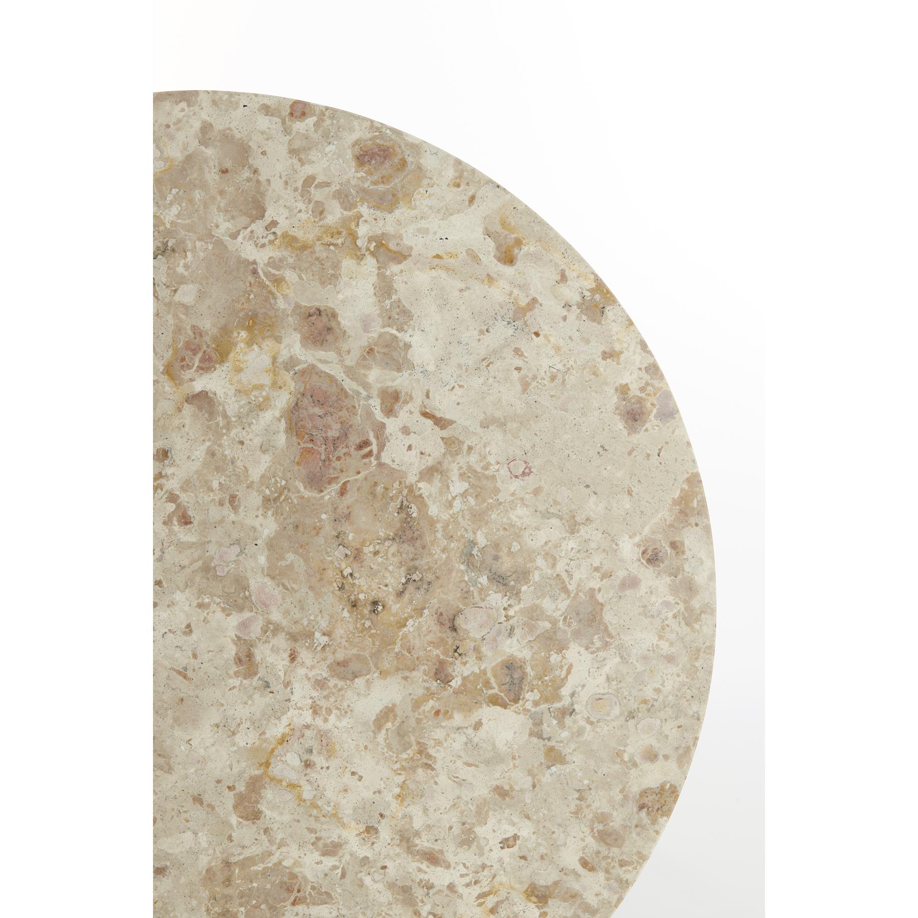 Light&living Bijzettafel Ø59x41 cm ZECA taupe marmer+antiek brons
