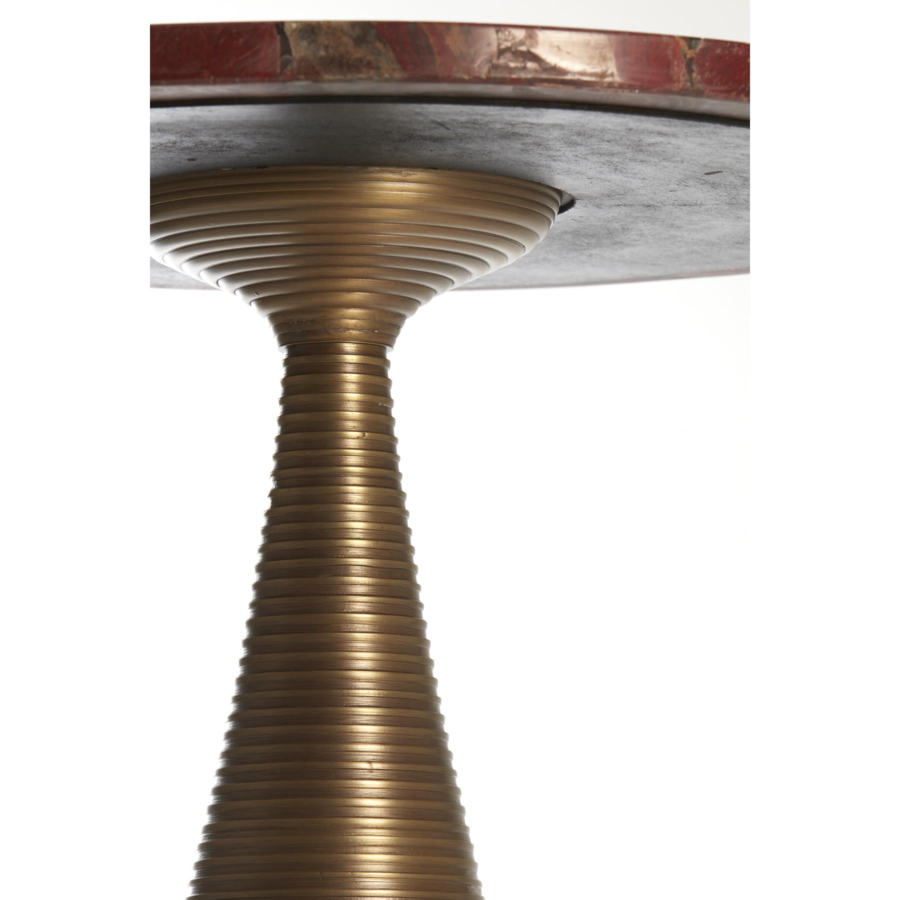 Light&living Bijzettafel Ø52x59 cm BAHIA rood agaat+antiek brons