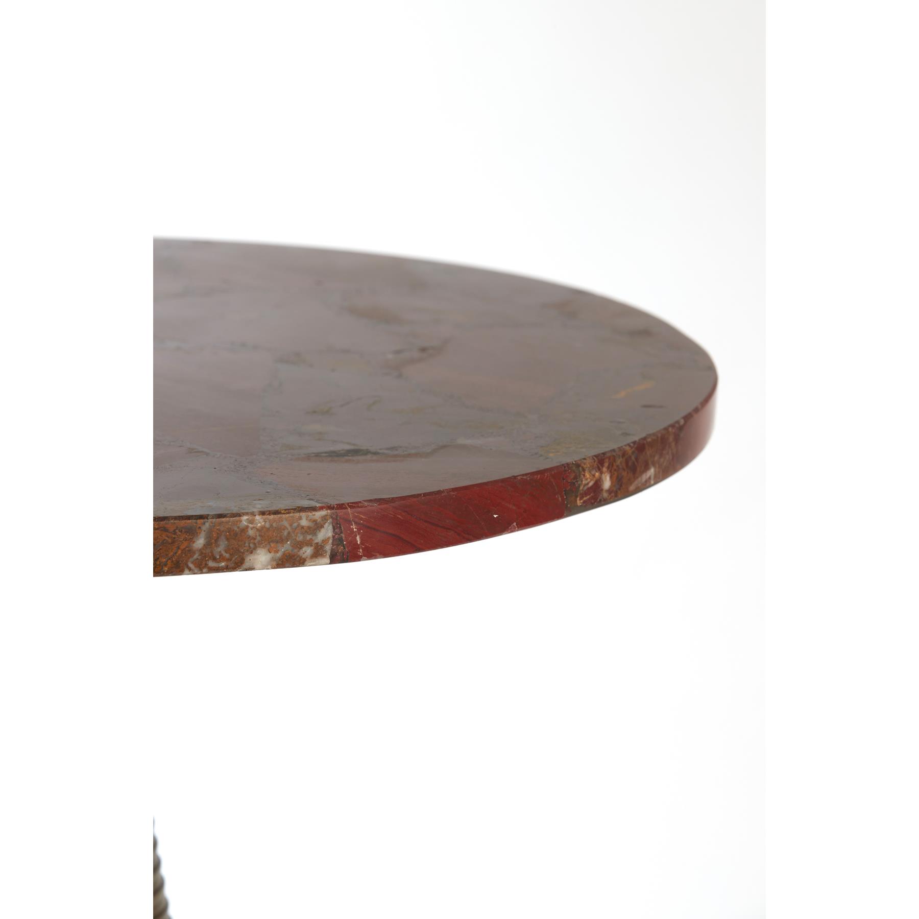 Light&living Bijzettafel Ø52x59 cm BAHIA rood agaat+antiek brons