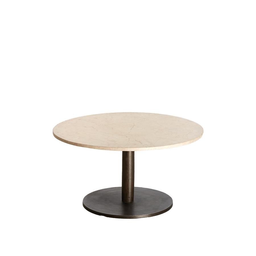 Light&living Salontafel Ø76x36 cm PAZO zand-roze marmer+donker bruin