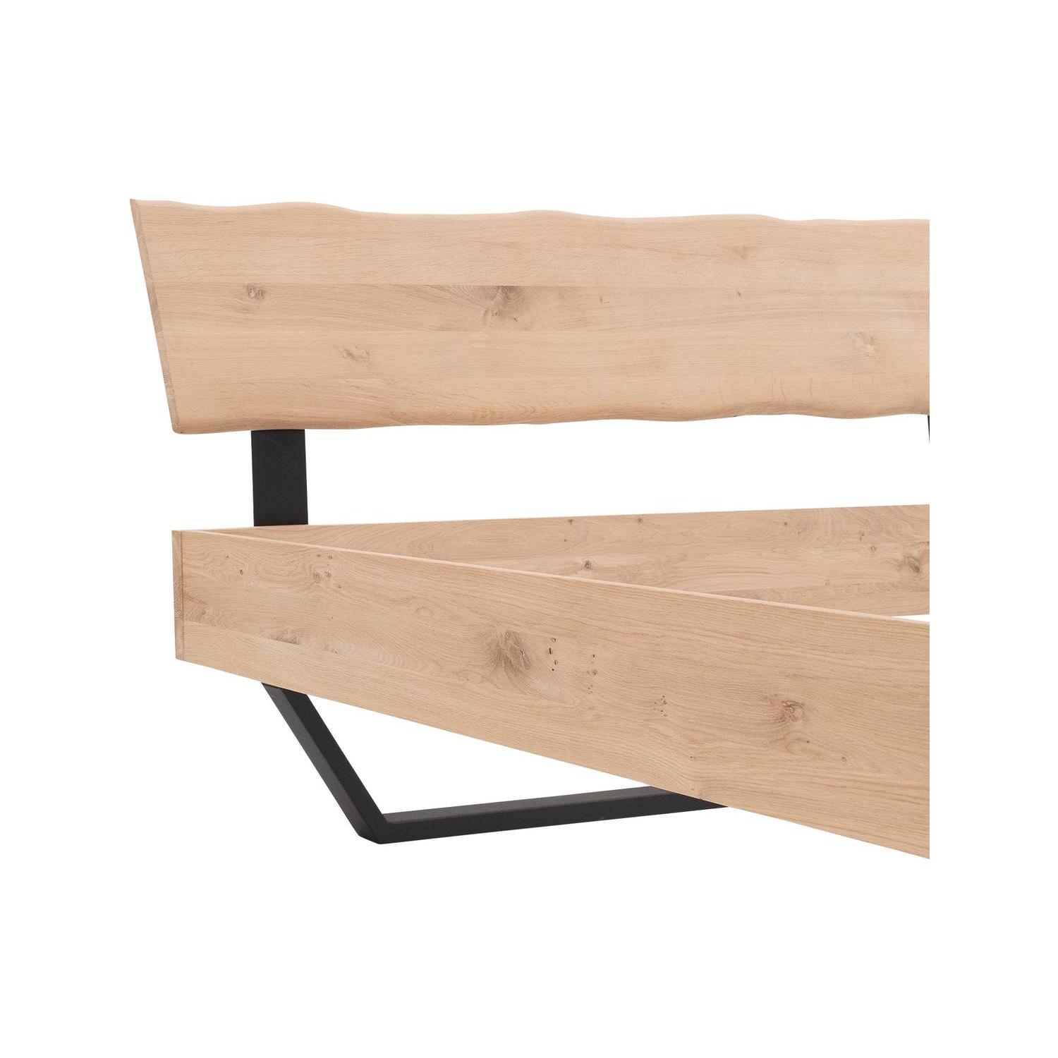 Goossens Bedframe Slade, Bedframe 180 x 210 cm hoofdbord organisch