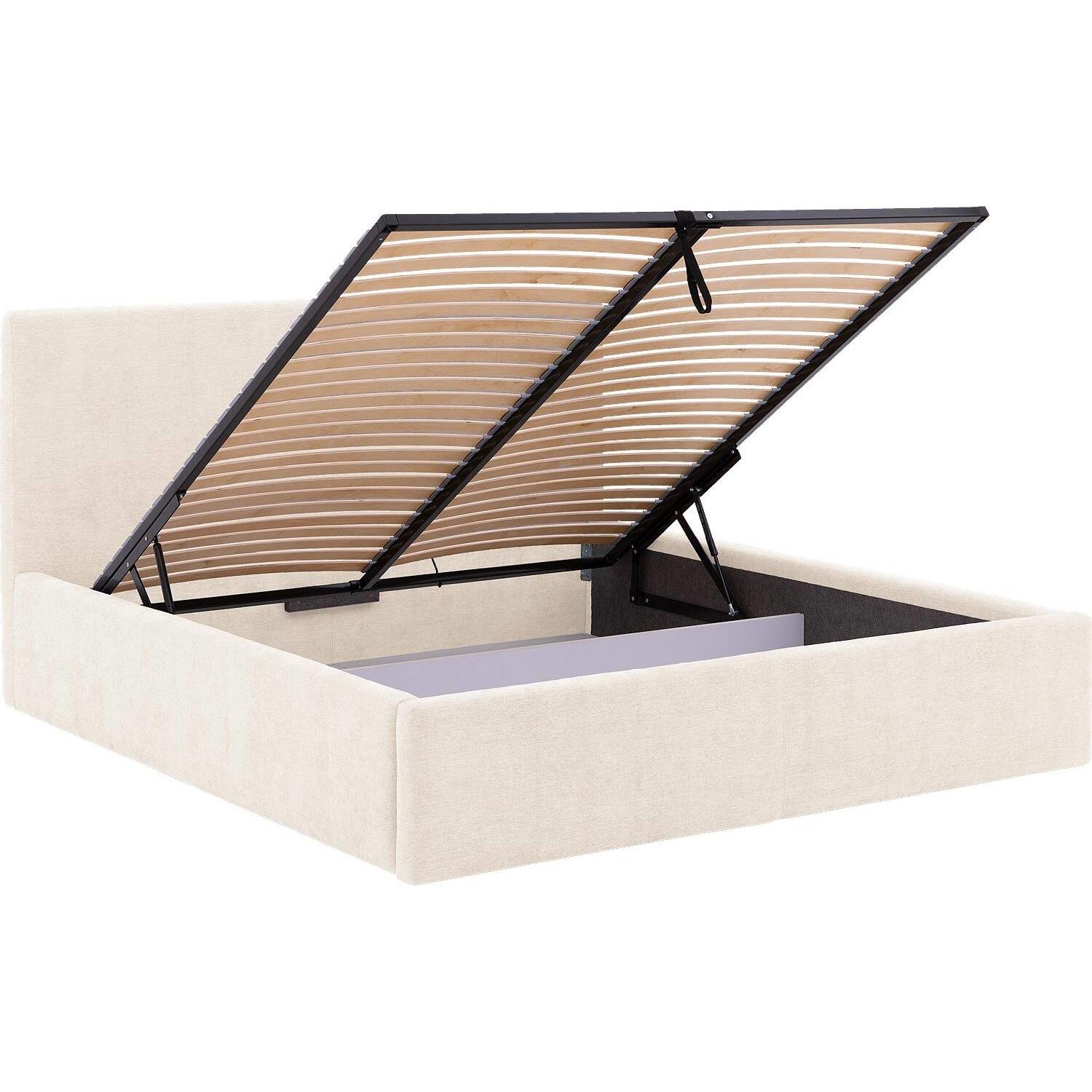 Goossens Bedframe Mysen Storage - 140 x 200 - Stof fijn geweven