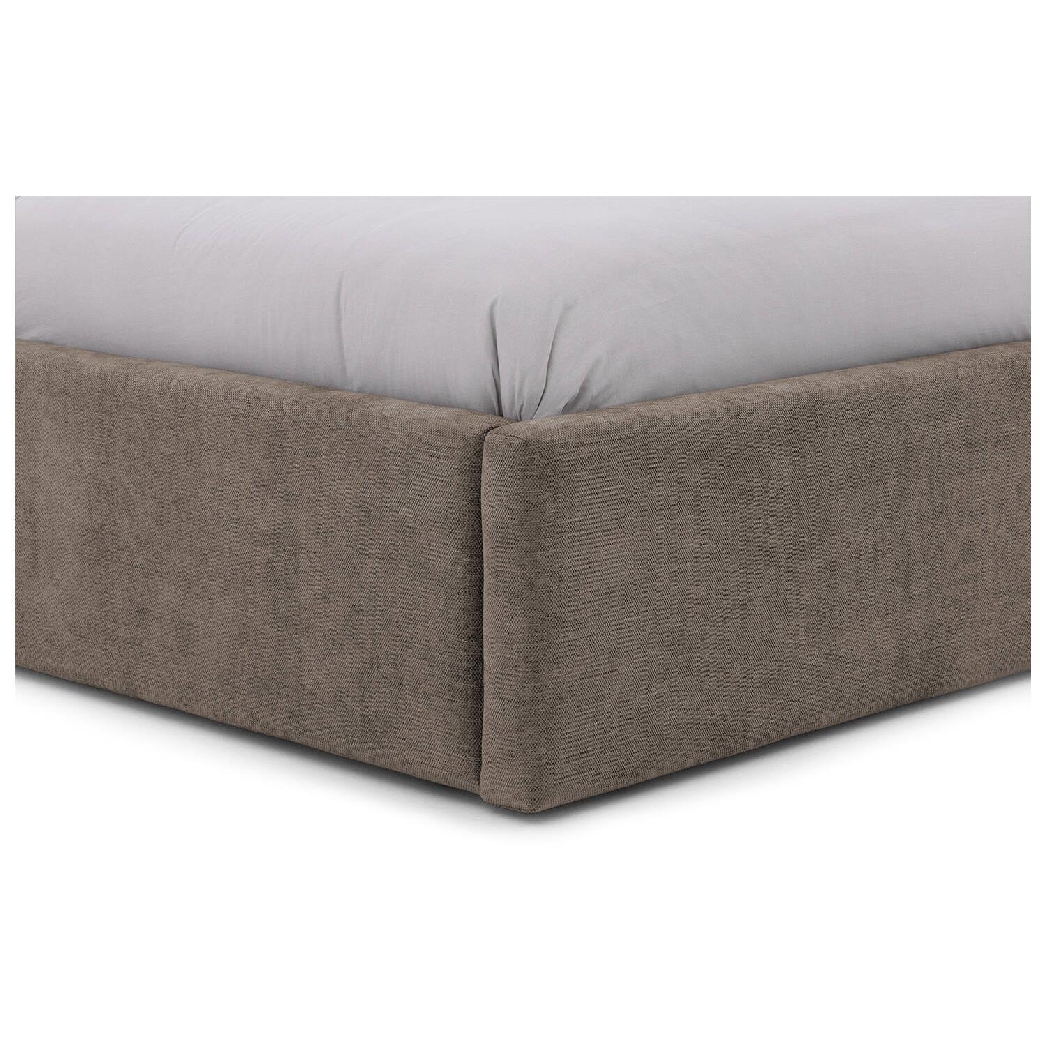 Goossens Bedframe Mysen Storage - 180 x 200 - Stof fijn geweven bruin