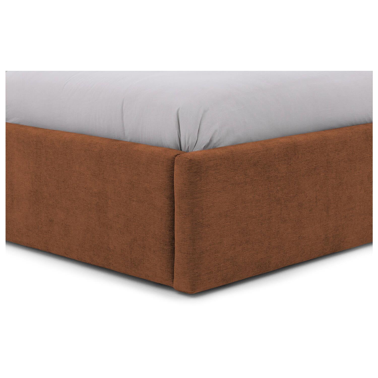 Goossens Bedframe Mysen Storage - 140 x 200 - Stof fijn geweven brique