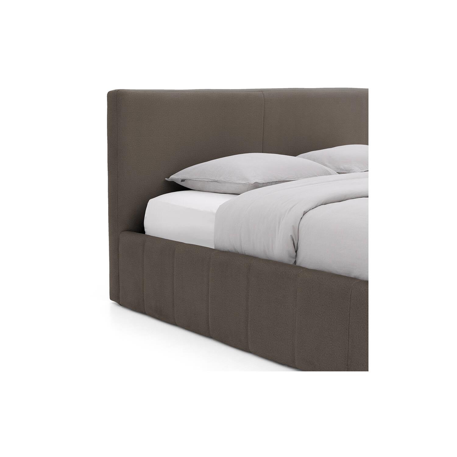 Goossens Bedframe Carte - 160 x 200 - Velours middenbruin 5 - Fluweel