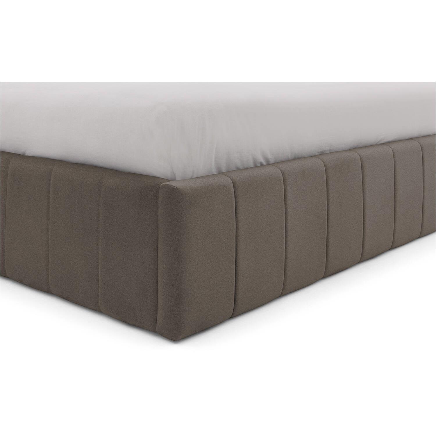 Goossens Bedframe Carte - 160 x 200 - Velours middenbruin 5 - Fluweel