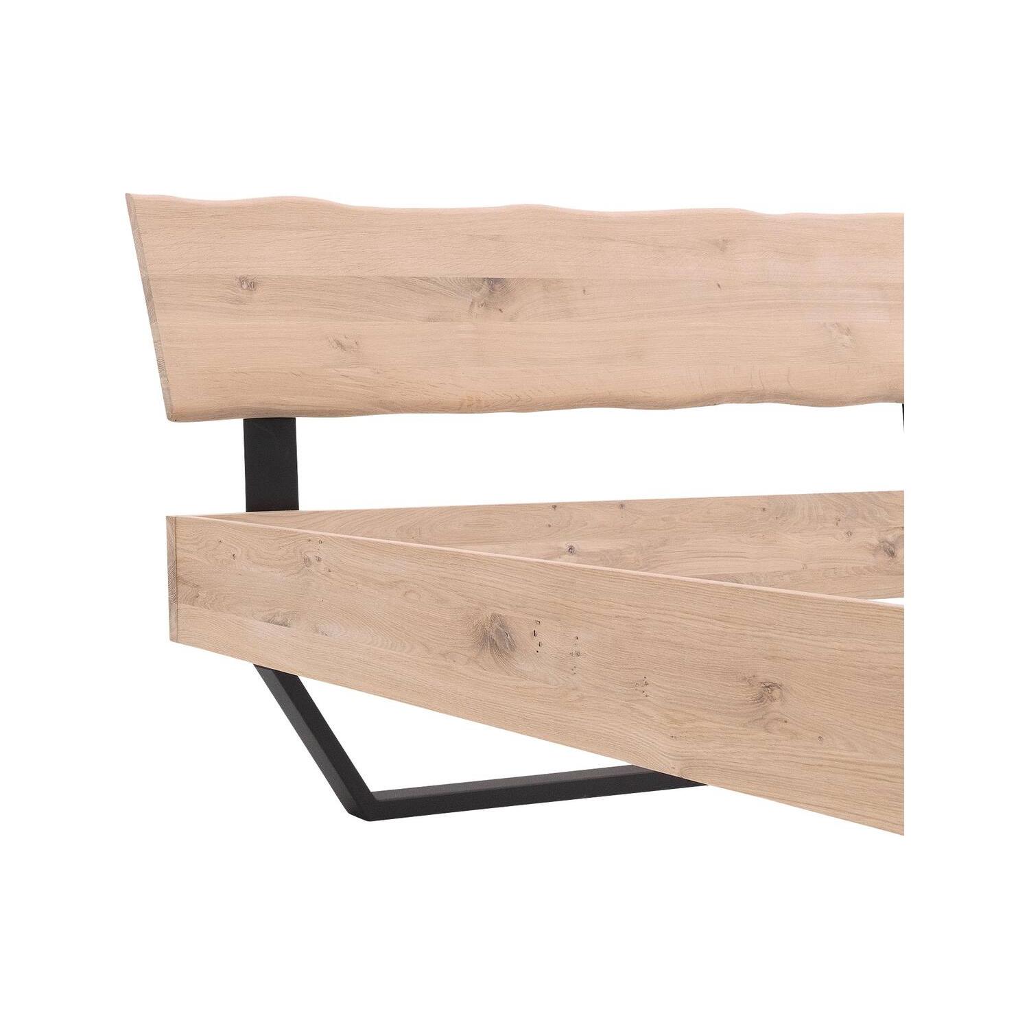 Goossens Bedframe Slade, Bedframe 140 x 210 cm hoofdbord organisch