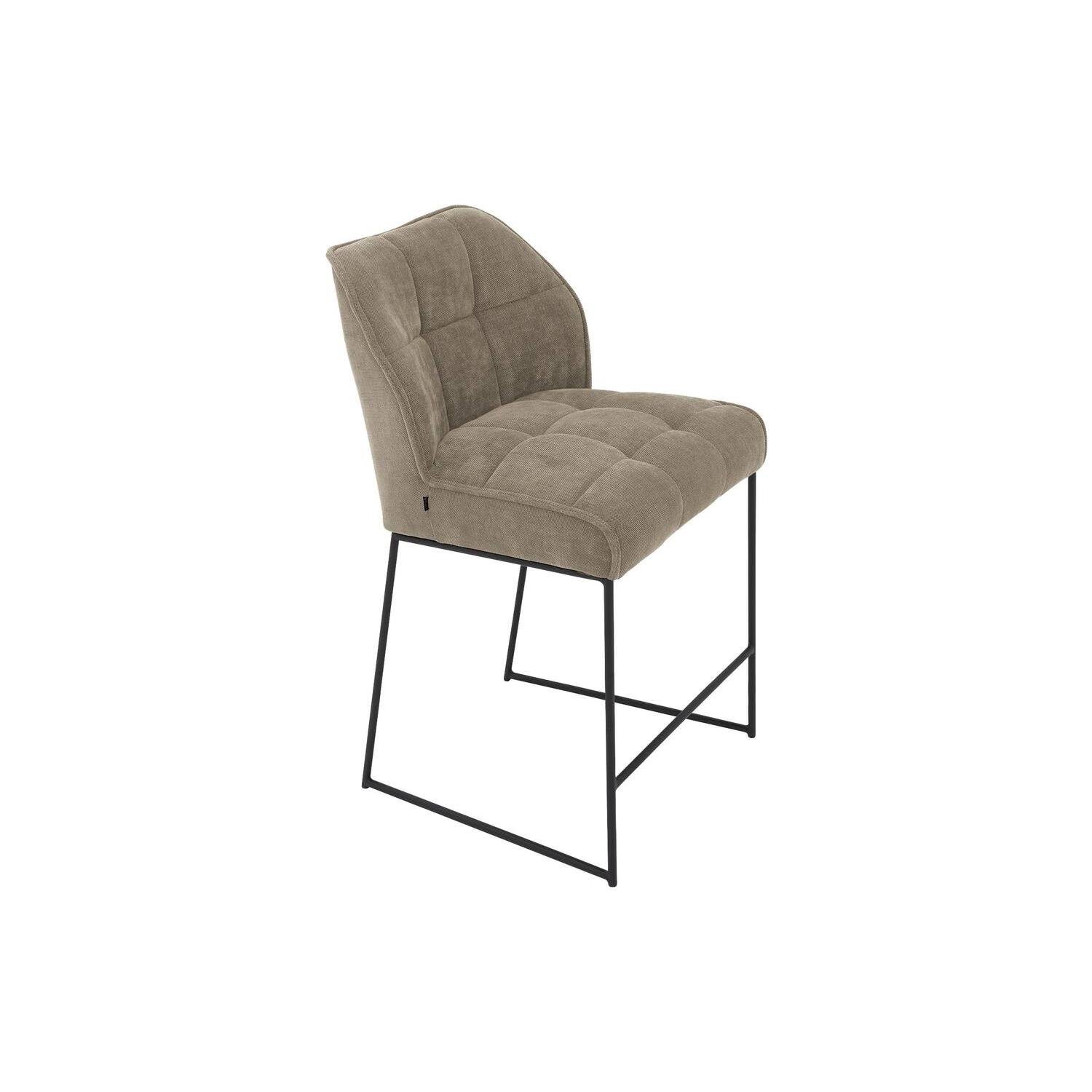 Goossens Barstoel Ronnie, Barstoel, zithoogte 72 cm - bruin Textiel