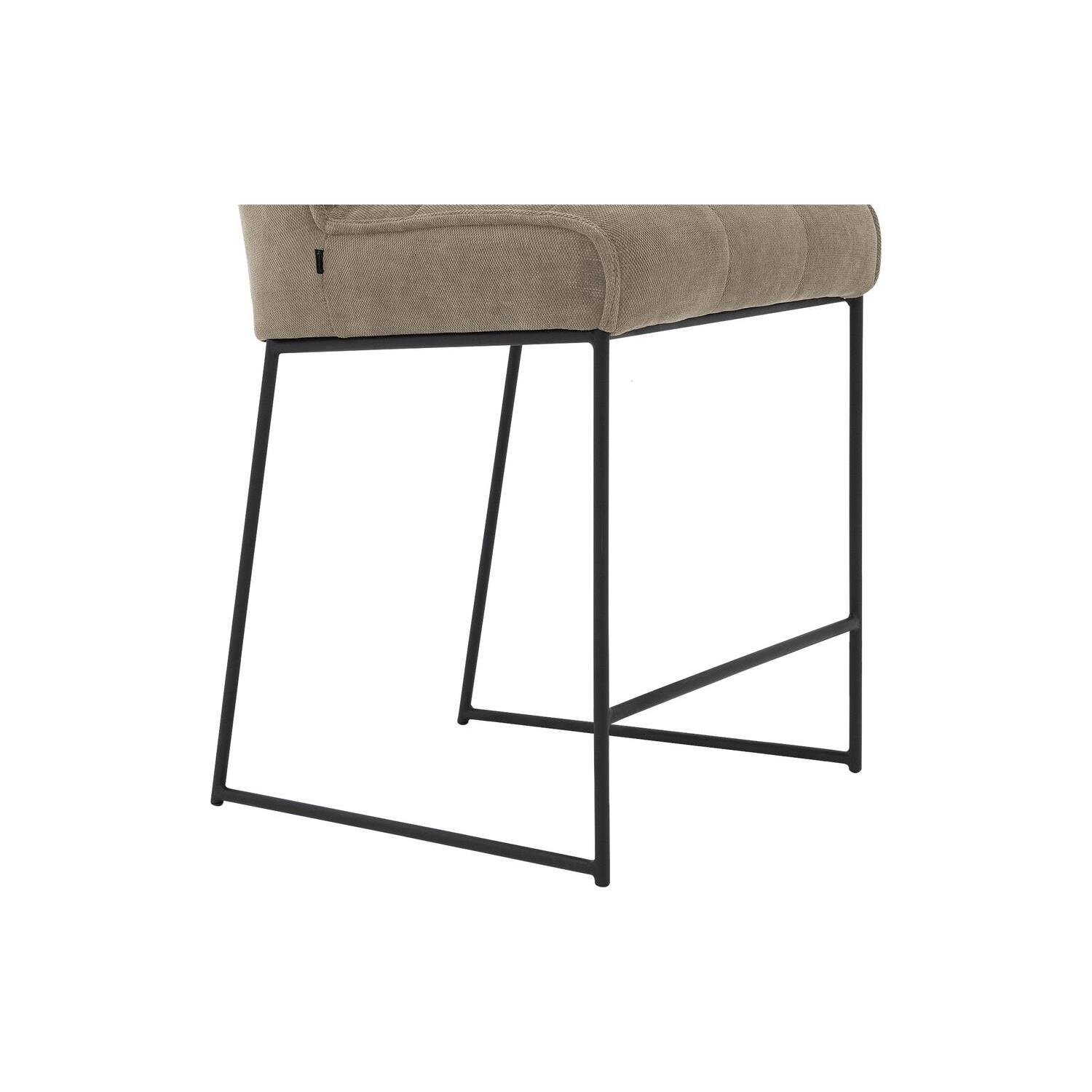 Goossens Barstoel Ronnie, Barstoel, zithoogte 72 cm - bruin Textiel