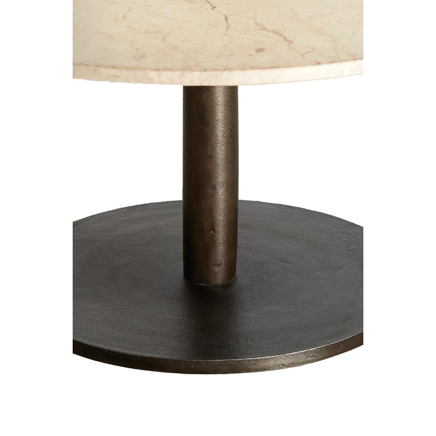 Light&living Salontafel Ø76x36 cm PAZO zand-roze marmer+donker bruin