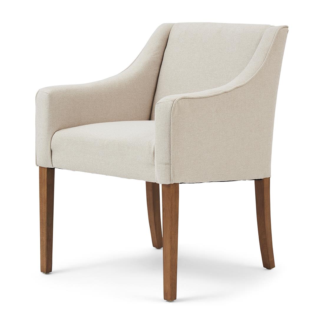 Rivièra Maison - Eetstoel F30 - Flanders Flax, Polyester en Rubberwood, 61x56x86 cm