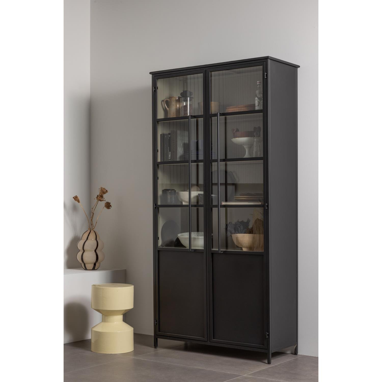 WOOOD Hidde Bijzettafel  - Metaal - Geel - 47x30x30