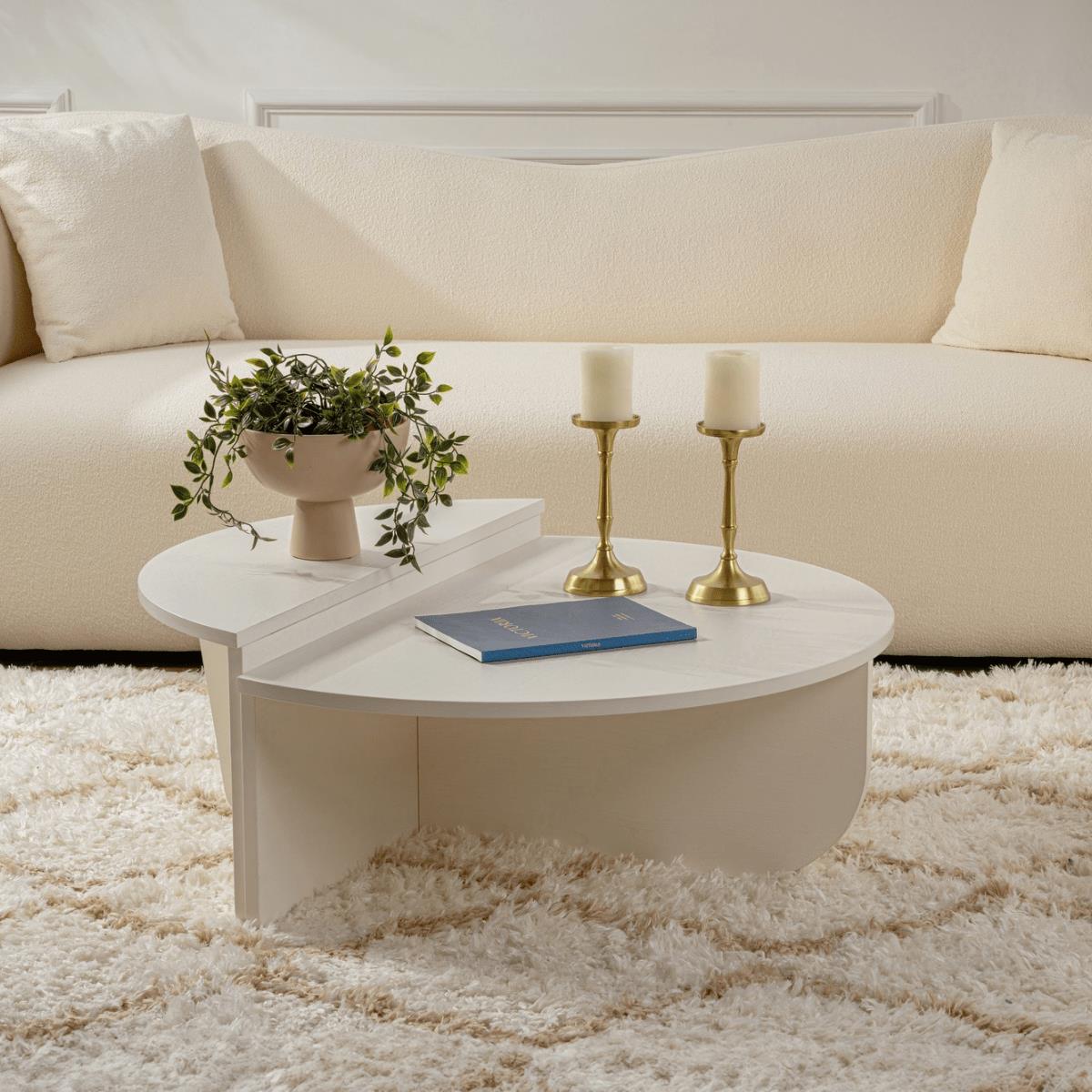 Calicosy - Salontafel ORION - 90 cm - Wit