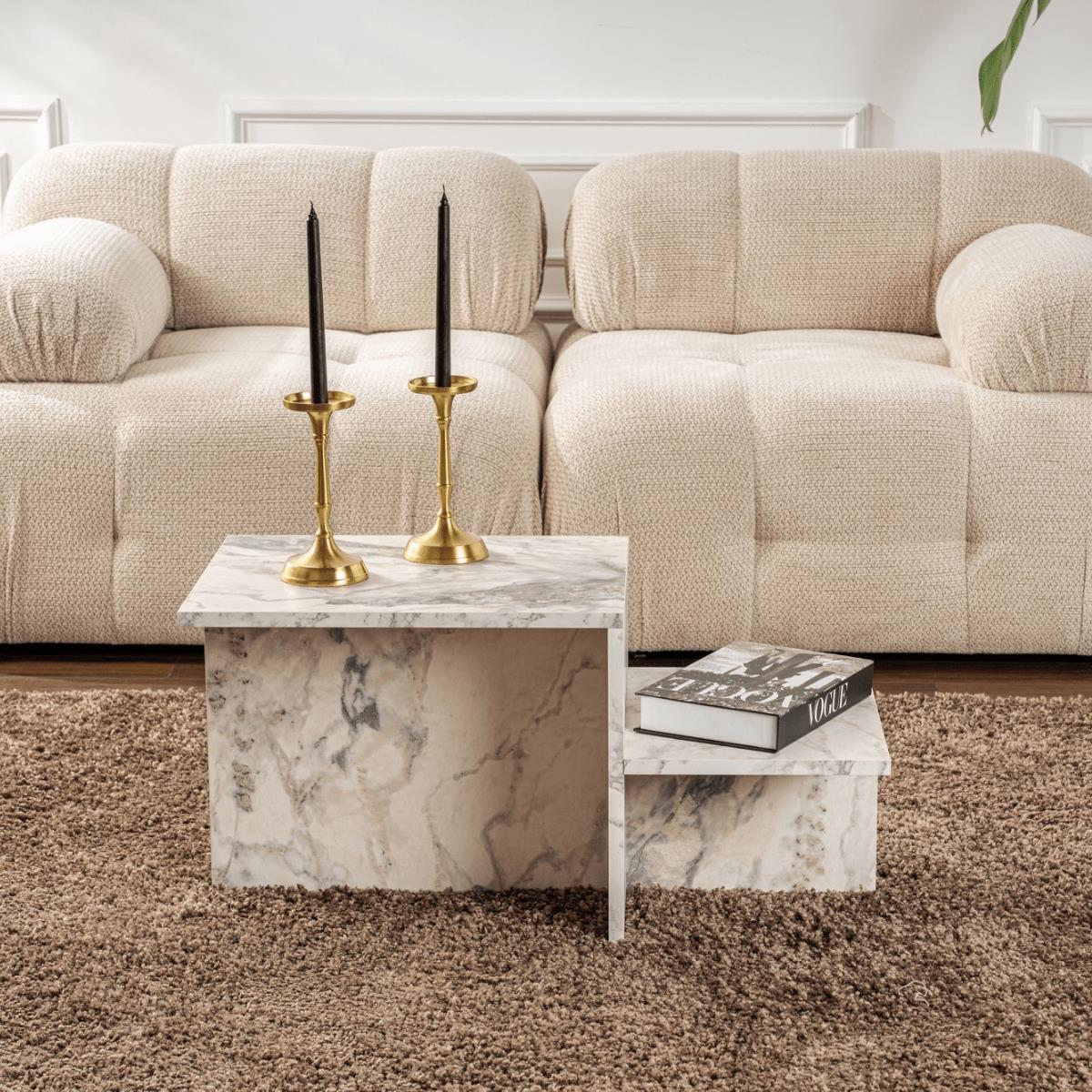 Calicosy - Salontafel Harmony - 90 cm - Marmereffect