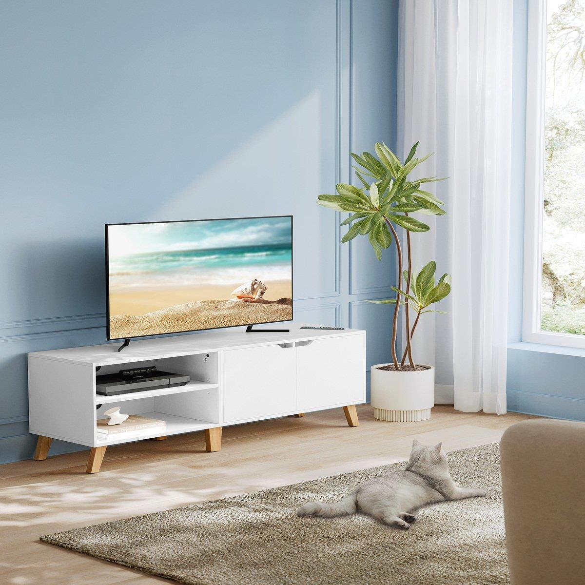Calicosy - TV-Meubel met 2 deuren - 140 cm - Wit
