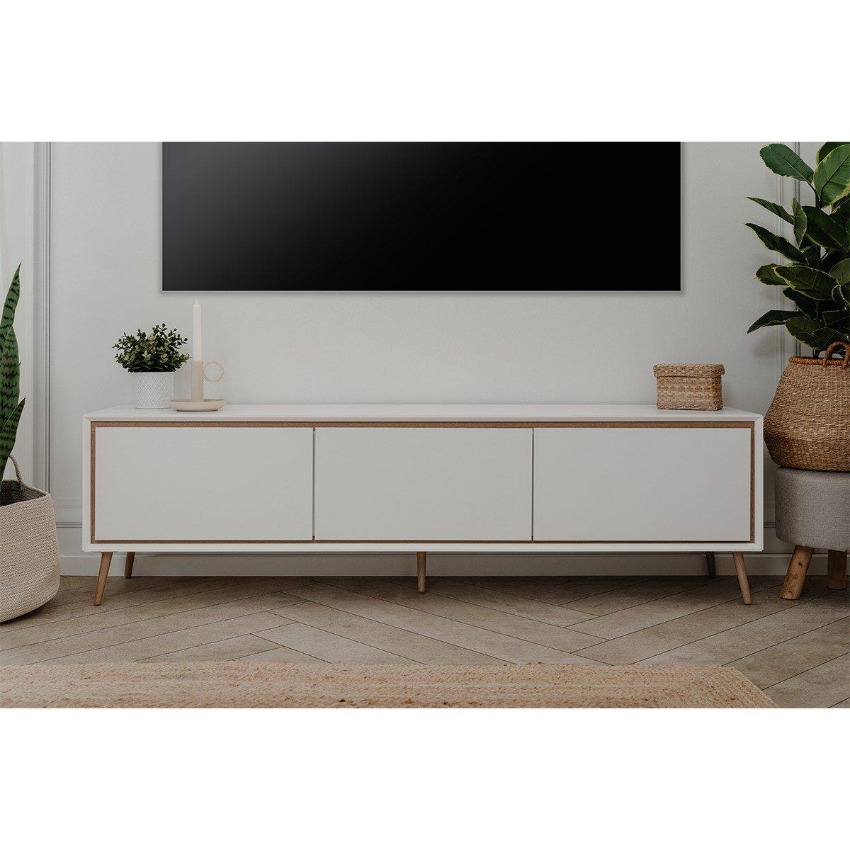 Calicosy - TV-Meubel ARONA- 175 cm - Zwart - Wit
