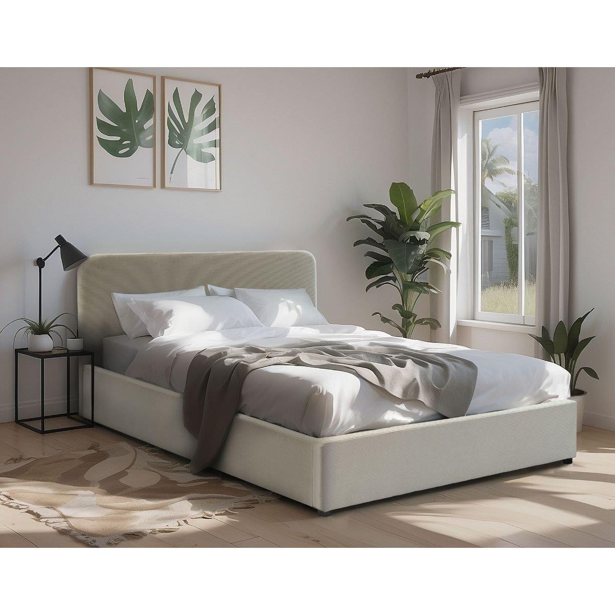 Calicosy - Bed met opbergruimte Livy - 205 cm - Beige