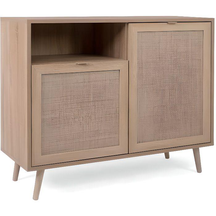 Cstore Opbergmeubel 2 deuren 1 lade - Eiken - L101xD40xH87cm - BALI