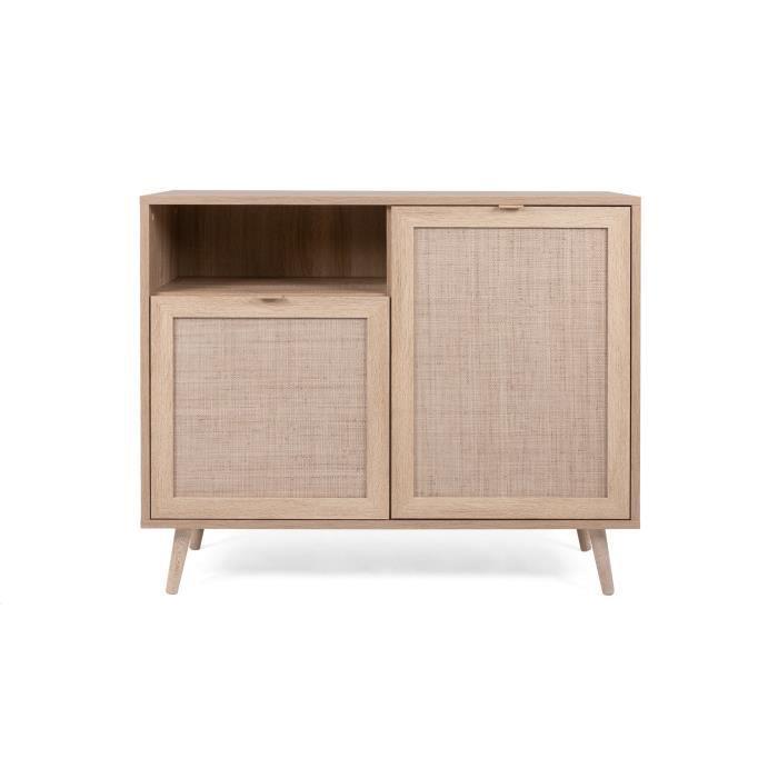 Cstore Opbergmeubel 2 deuren 1 lade - Eiken - L101xD40xH87cm - BALI