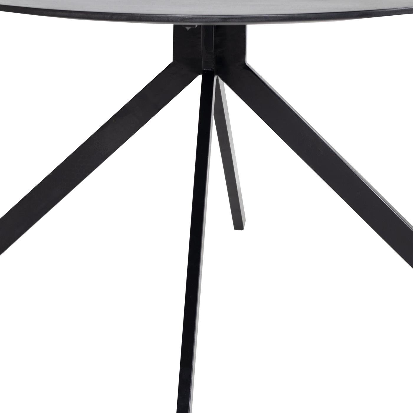 Giga Meubel - Eettafel Rond - Zwart - Mangohout - Ø130cm - Tafel Batti