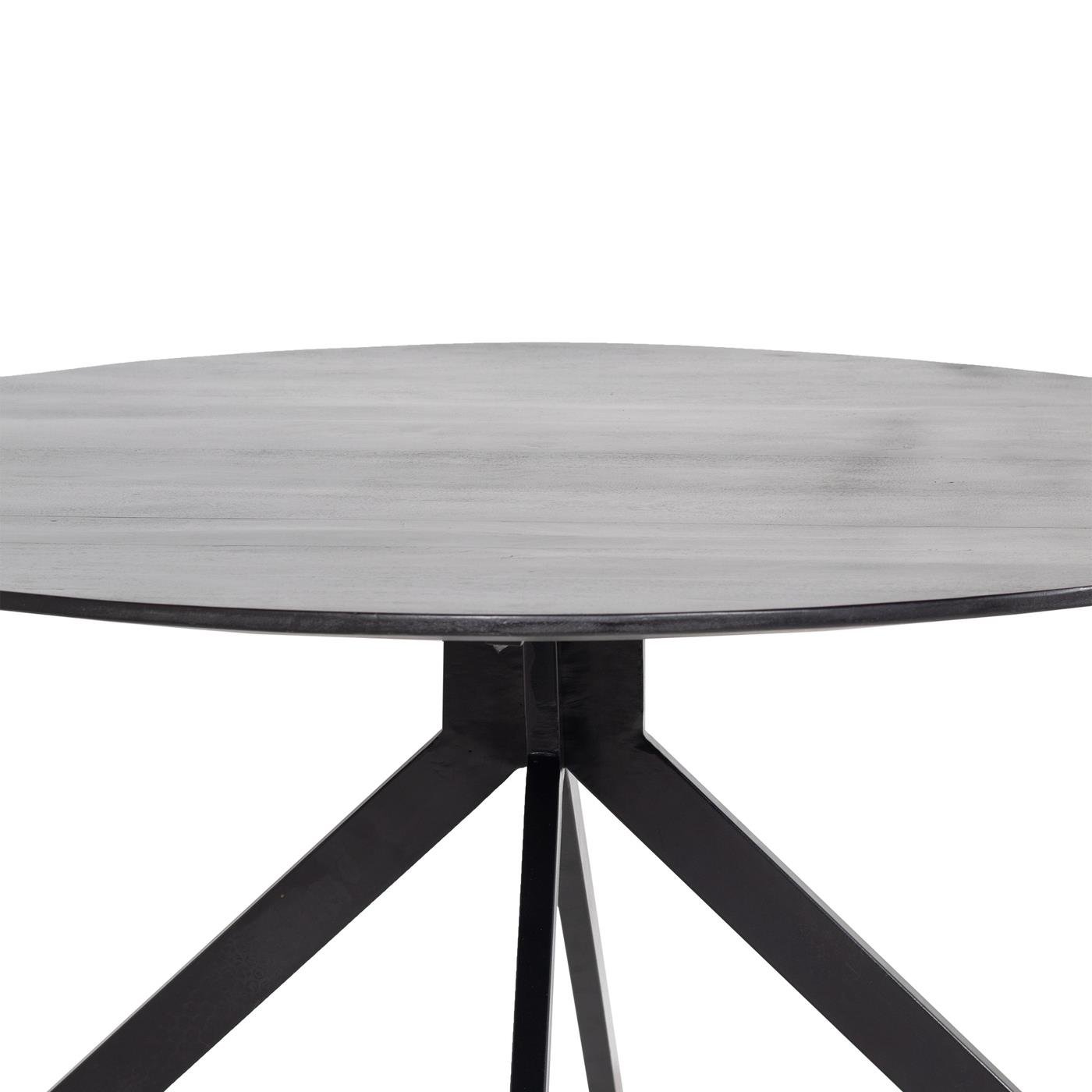 Giga Meubel - Eettafel Rond - Zwart - Mangohout - Ø130cm - Tafel Batti