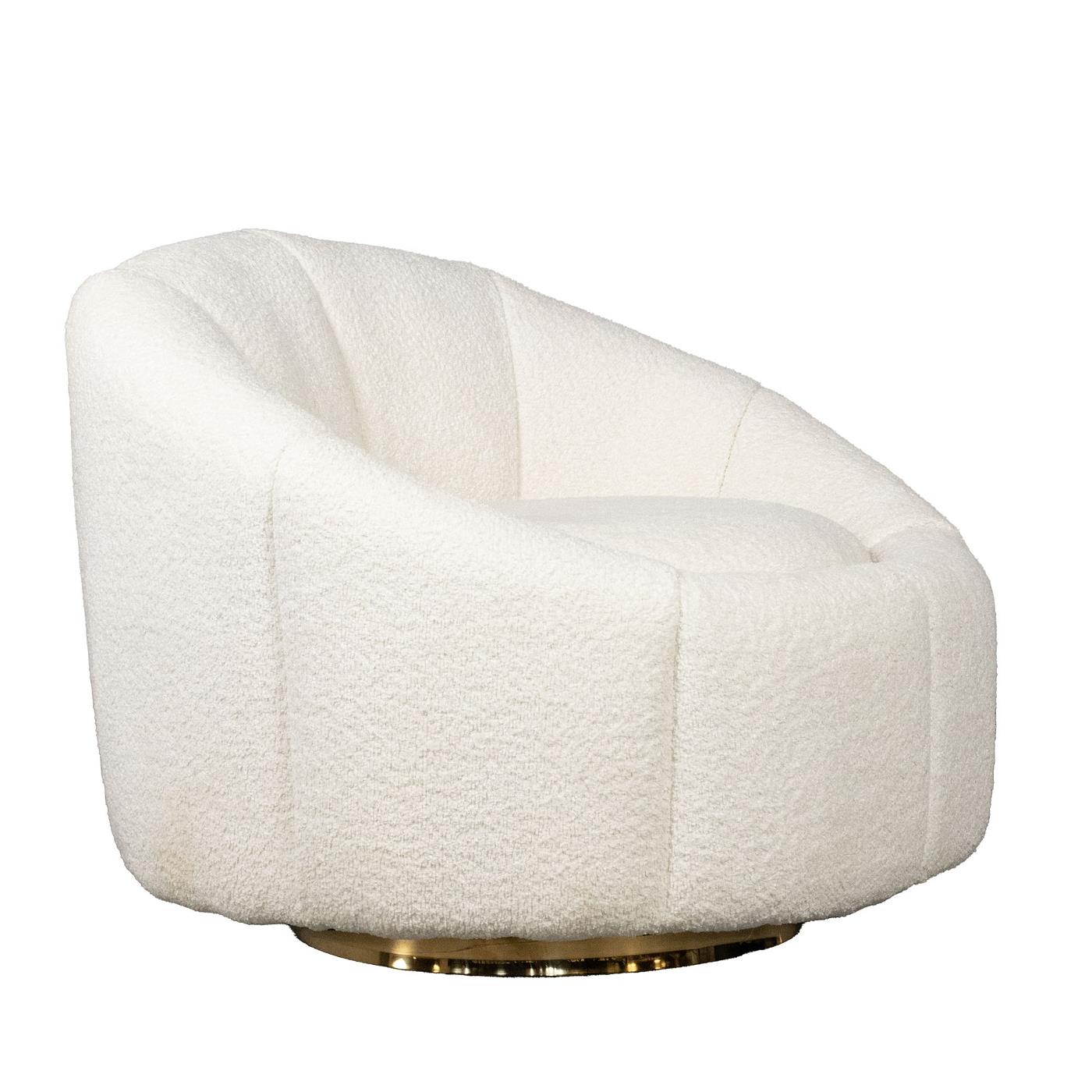 Giga Meubel - Fauteuil Bouclé Wit - Zithoogte 42cm - Stoel Florine