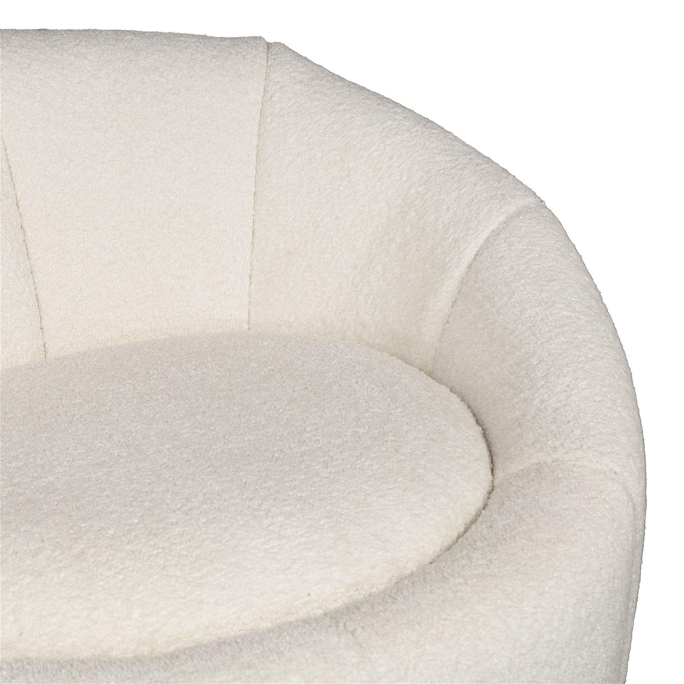 Giga Meubel - Fauteuil Bouclé Wit - Zithoogte 42cm - Stoel Florine