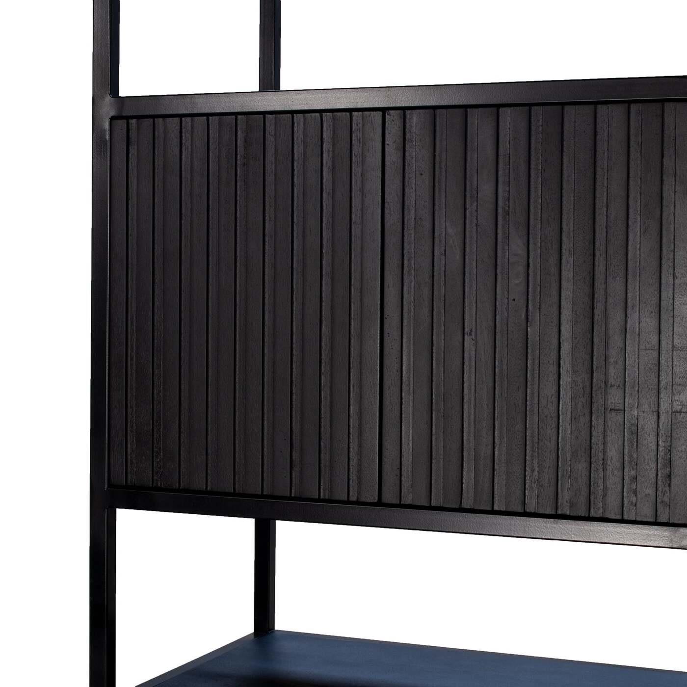 Giga Meubel - Vakkenkast Rechthoek Zwart - Mangohout - 120x40x190cm