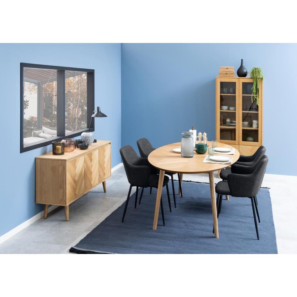 Giga Living - Eetkamerstoel Sebastien Basel Met Armleuning Donkergrijs - Set van 2