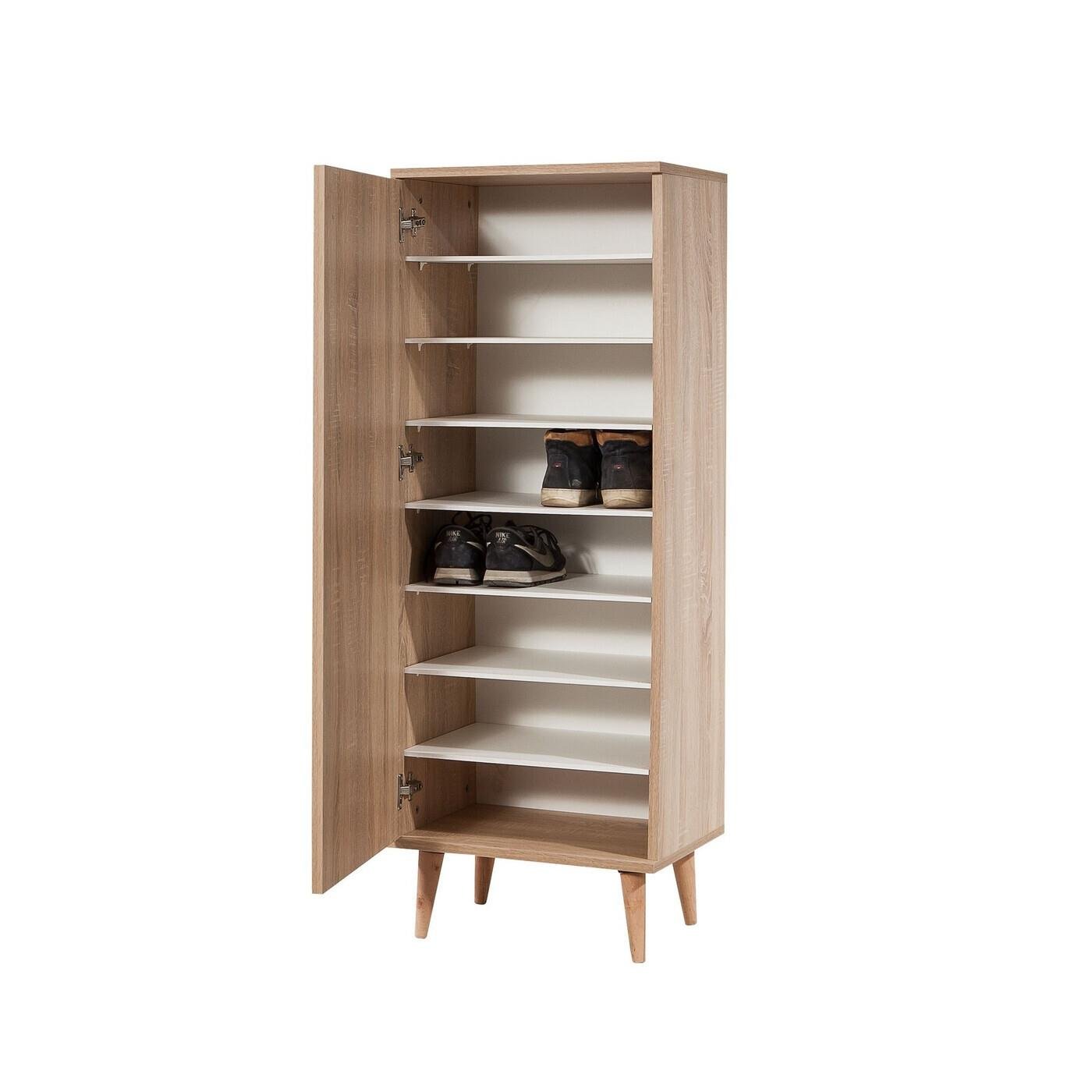 Giga Meubel - Schoenenkast Rechthoek - licht Eiken - 50x38x135cm
