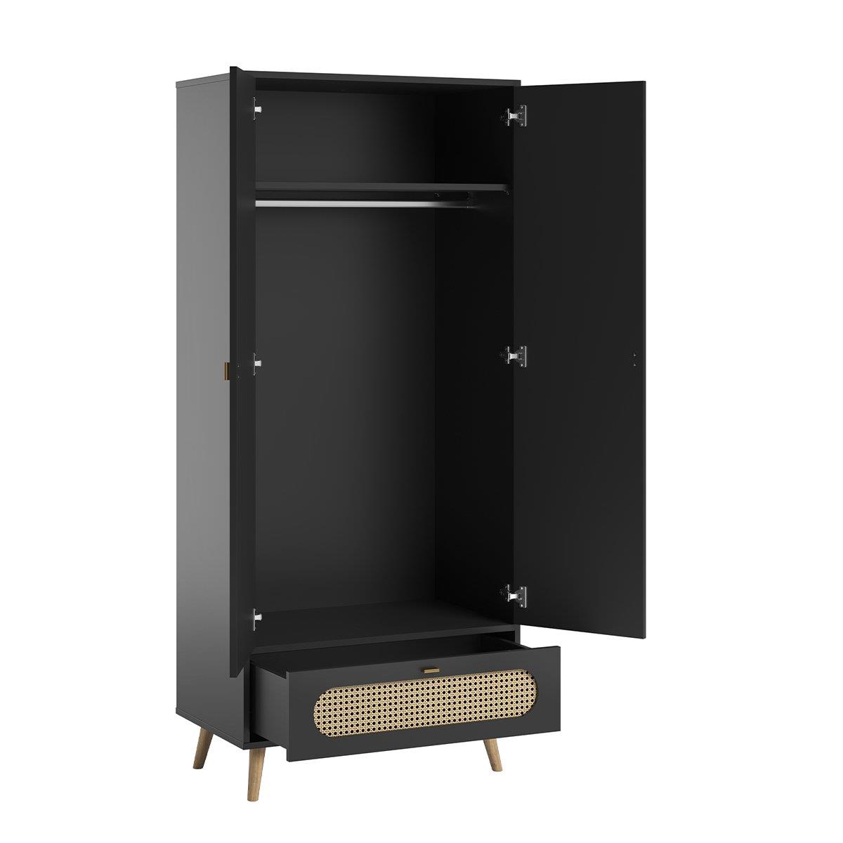 Calicosy - Kledingkast Canne - 85 cm - Zwart