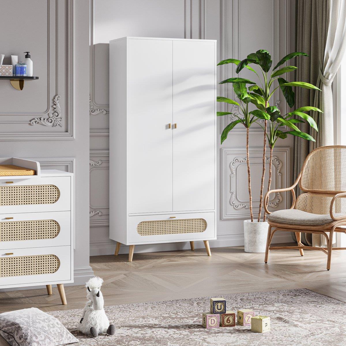 Calicosy - Kledingkast Canne - 85 cm - Wit