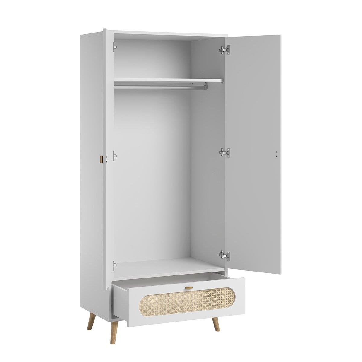 Calicosy - Kledingkast Canne - 85 cm - Wit