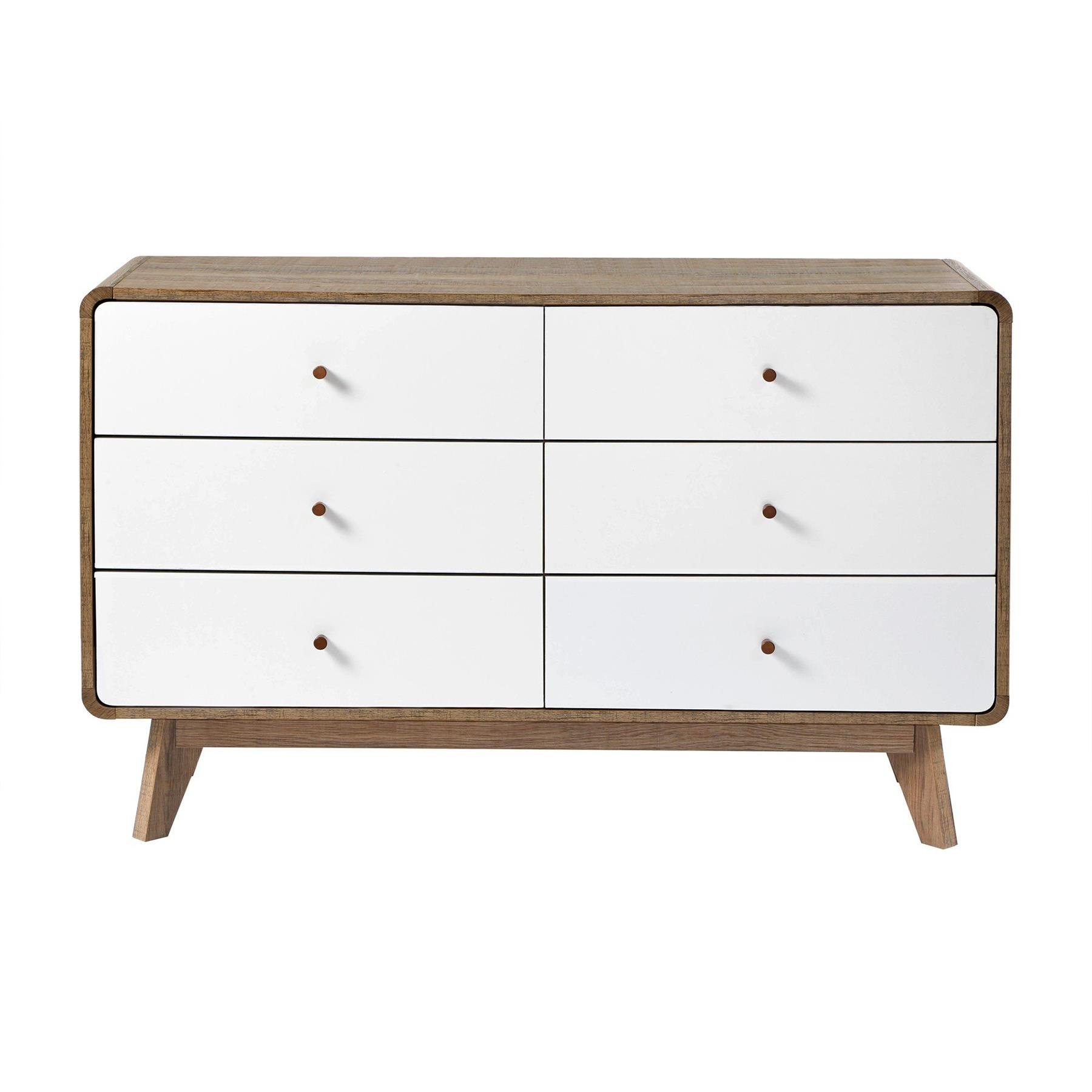 Calicosy - Ladekast ALBURA - Houtdecor en wit - 120 cm