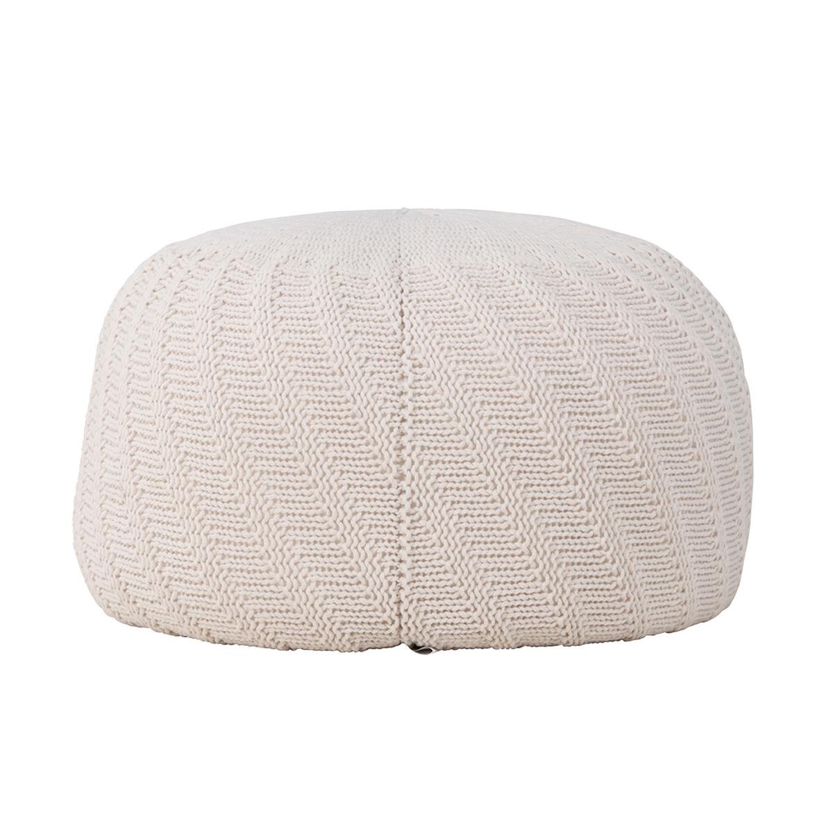 Nest living Dina Ronde Gebreide Poef Ø 60 cm - Crême