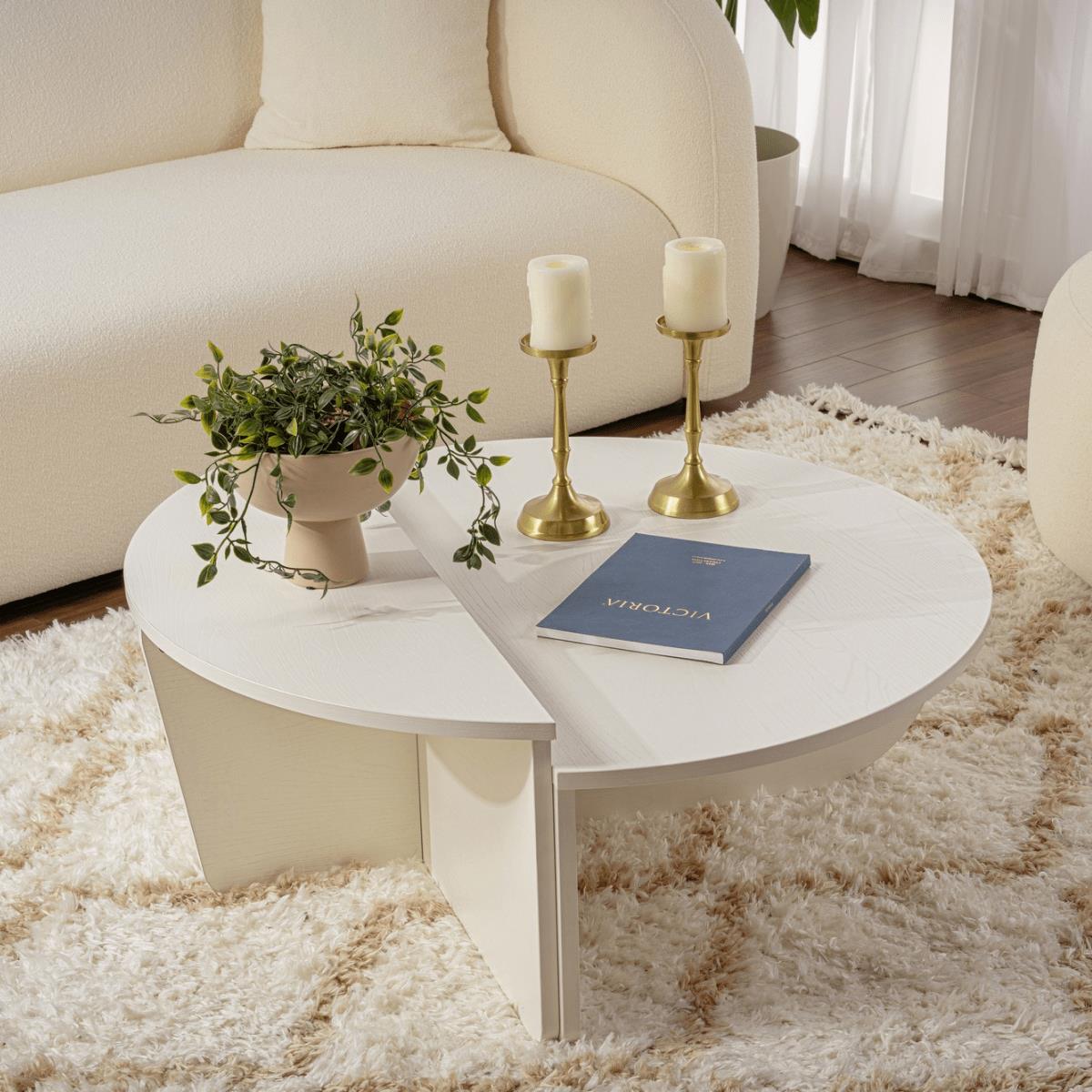 Calicosy - Salontafel ORION - 90 cm - Wit