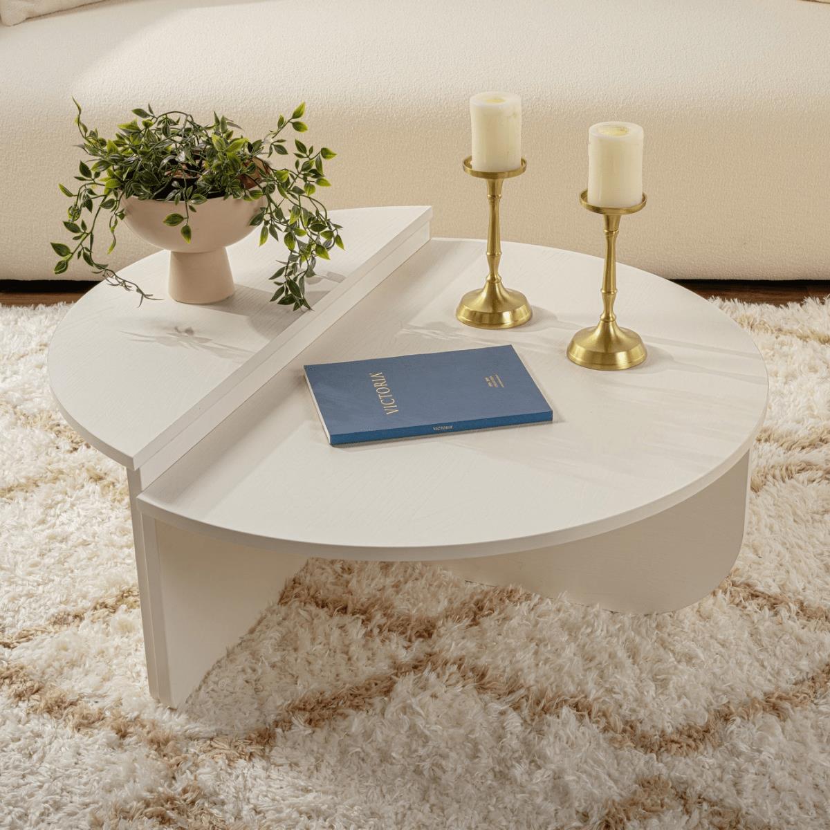 Calicosy - Salontafel ORION - 90 cm - Wit