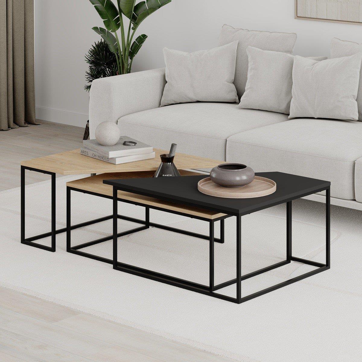 Calicosy - Salontafel TITAN- 110|96 cm - Zwart