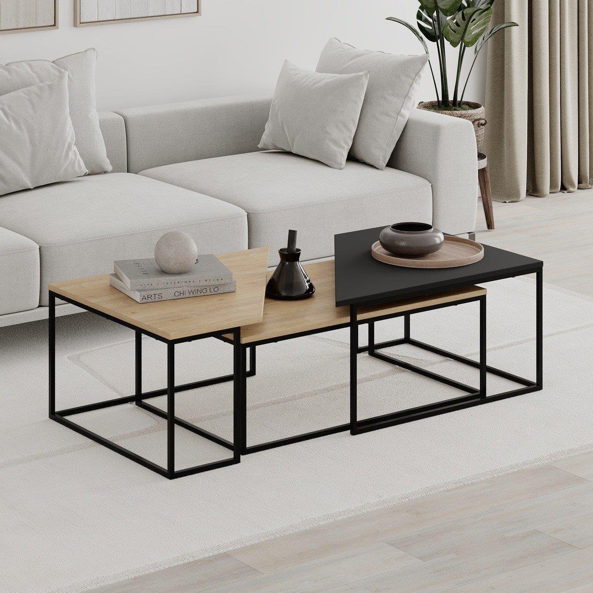 Calicosy - Salontafel TITAN- 110|96 cm - Zwart