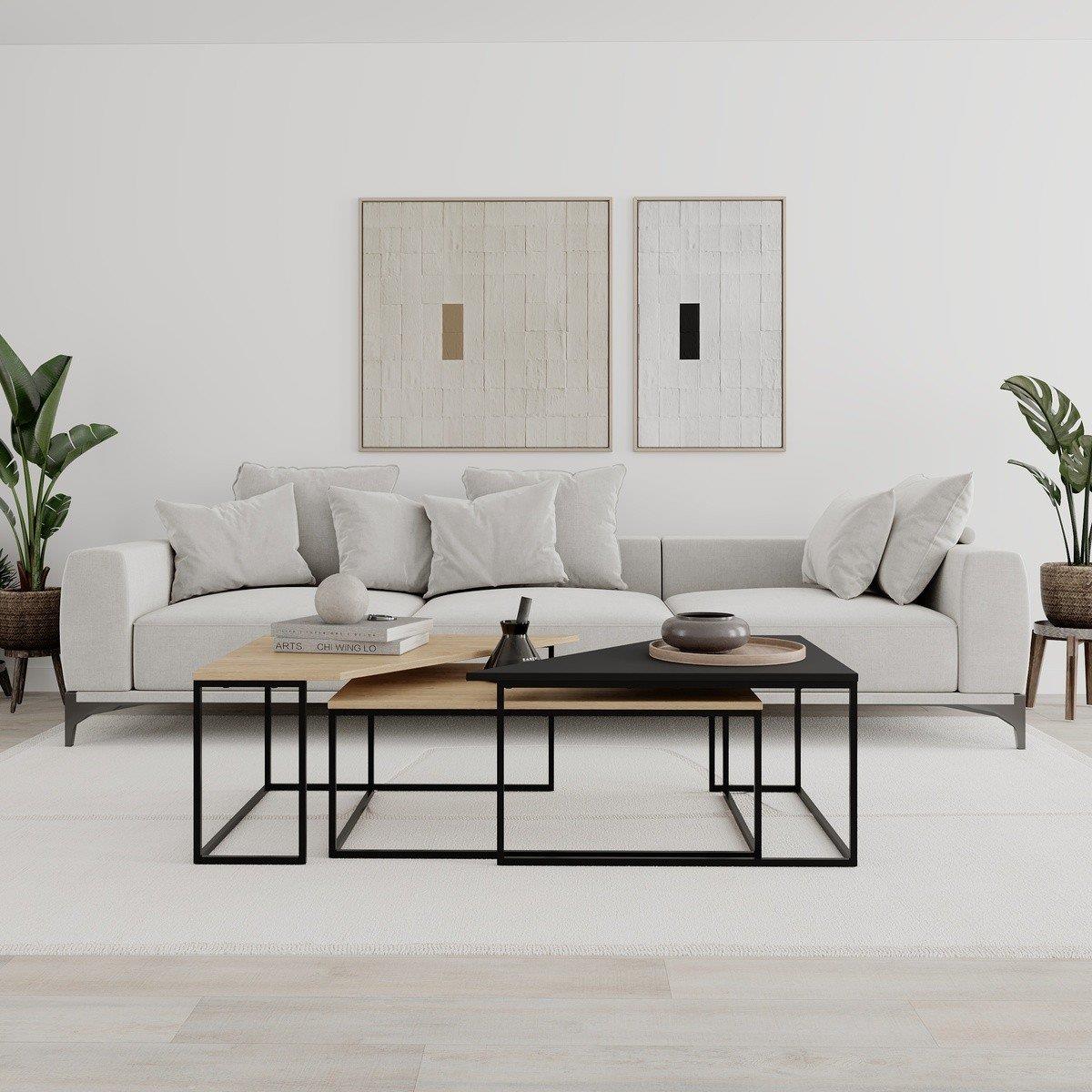 Calicosy - Salontafel TITAN- 110|96 cm - Zwart